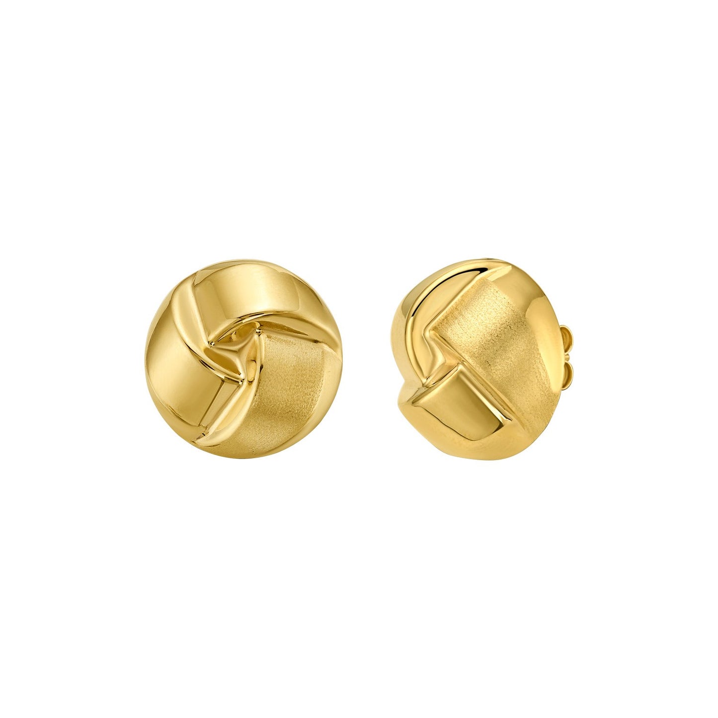 14K Yellow Gold Polished Large Fancy Knot Stud Earrings