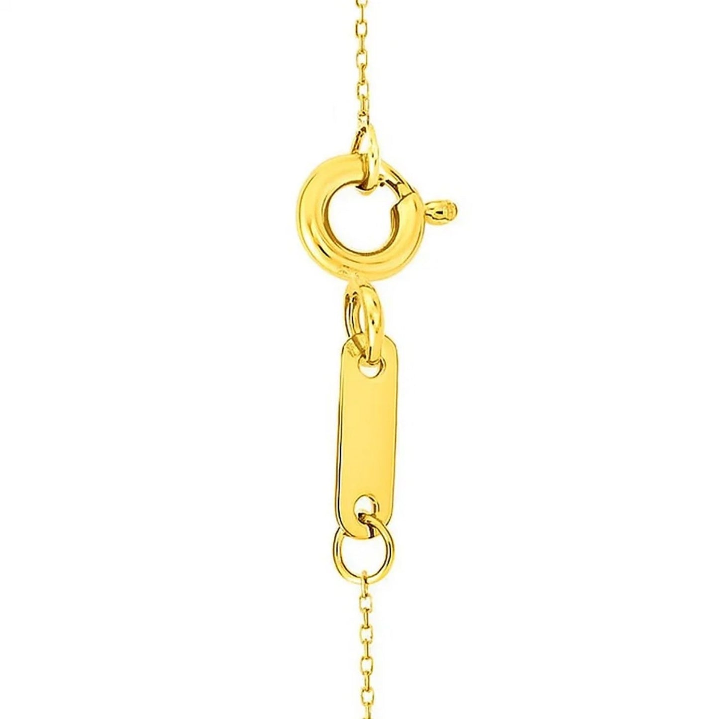 14k Yellow Gold High Polish Linked Mother of Pearl Circles Necklace
