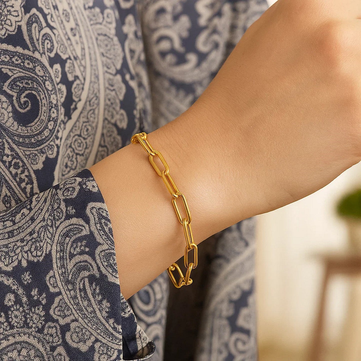 14K Yellow Gold Paperclip Bracelet (4.00 mm)