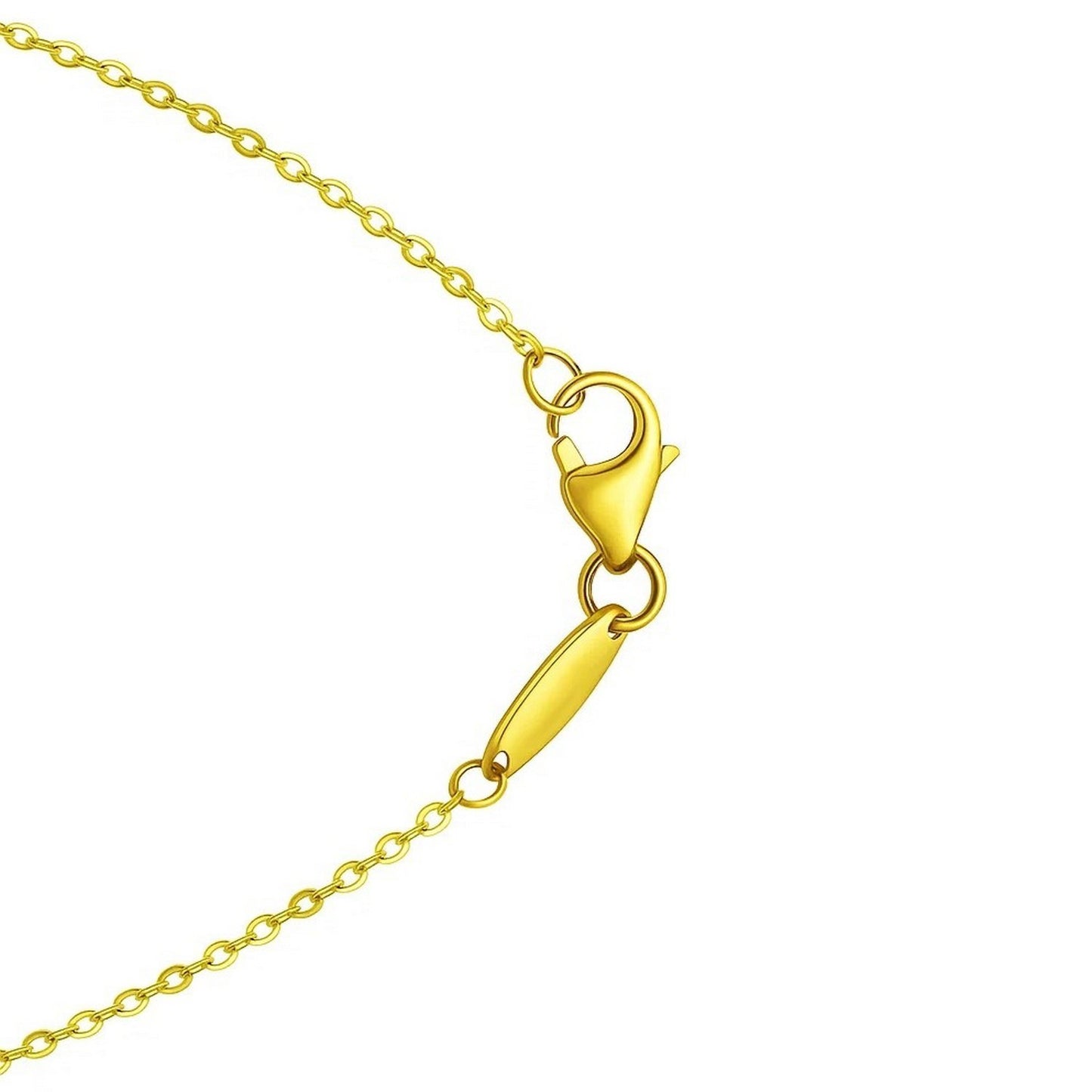 14K Yellow Gold Puffed Mini Cross Pendant Necklace