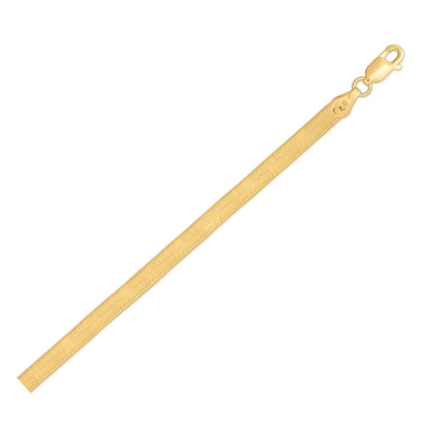 Sterling Silver Gold Plated Herringbone Anklet