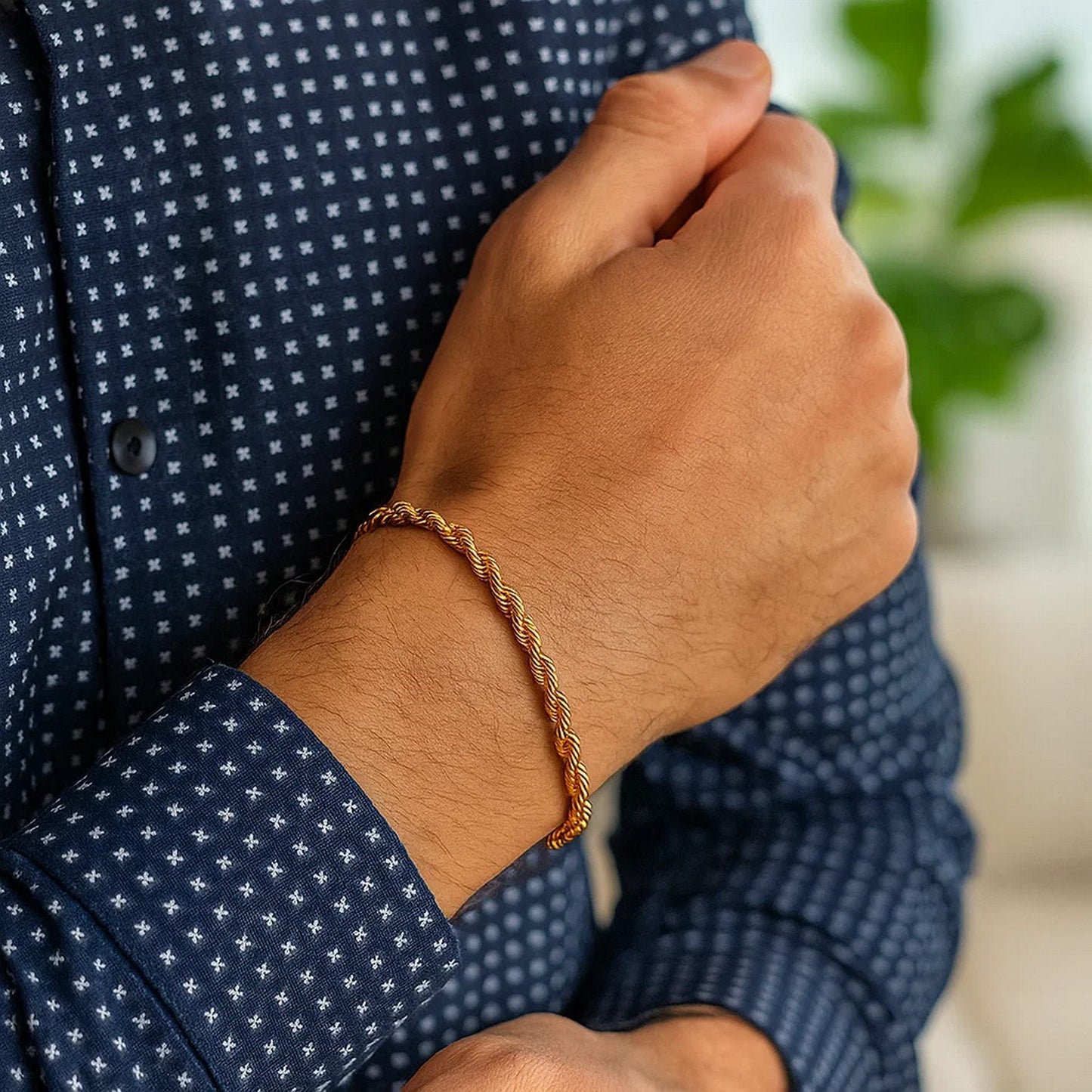 Lite Rope Chain Bracelet in 10k Yellow Gold (3.20 mm)
