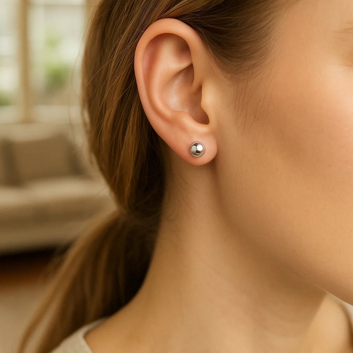 Sterling Silver Ball Stud Earrings (7.00 mm)