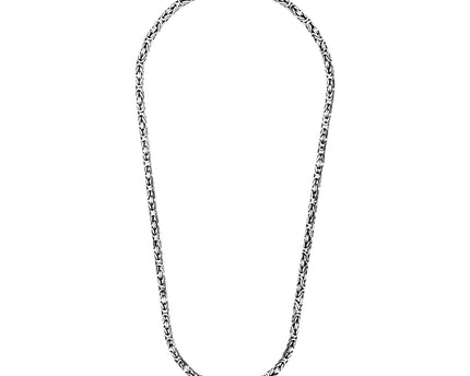 Sterling Silver Gunmetal Finish Byzantine Chain Necklace
