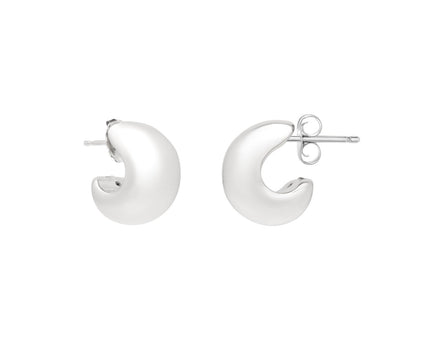 Sterling Silver C Hoop Earrings