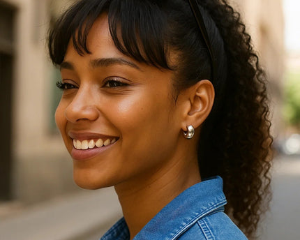 Sterling Silver C Hoop Earrings
