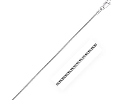 Sterling Silver Rhodium Plated Octagonal Snake Chain (0.90 mm)