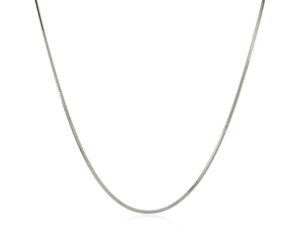 Sterling Silver Rhodium Plated Octagonal Snake Chain (0.90 mm)