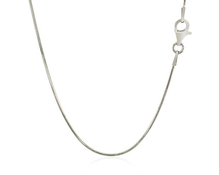 Sterling Silver Rhodium Plated Octagonal Snake Chain (0.90 mm)