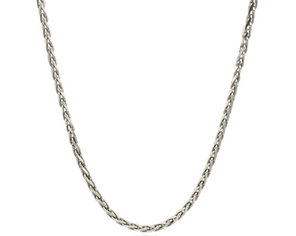 Sterling Silver Rhodium Plated Wheat Chain (2.20 mm)