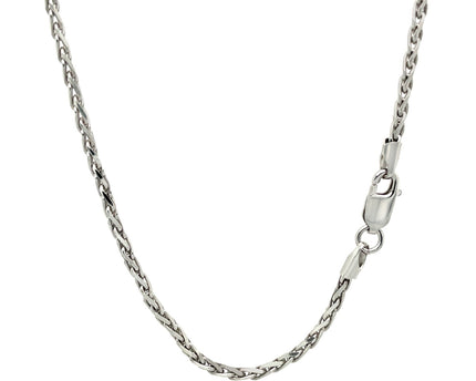 Sterling Silver Rhodium Plated Wheat Chain (2.20 mm)