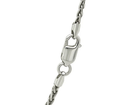 Sterling Silver Rhodium Plated Wheat Chain (2.20 mm)