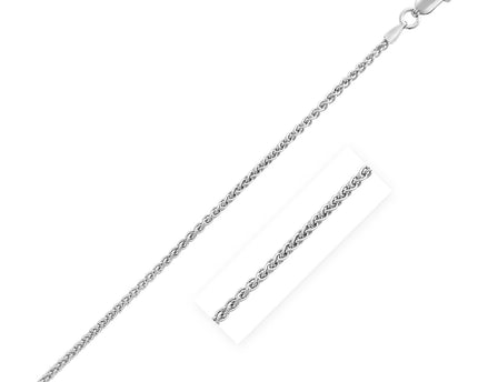 Sterling Silver Rhodium Plated Wheat Chain (1.90 mm)
