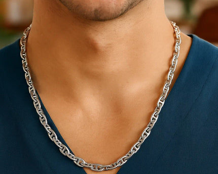 Sterling Silver Anchor Chain Necklace (6.40 mm)