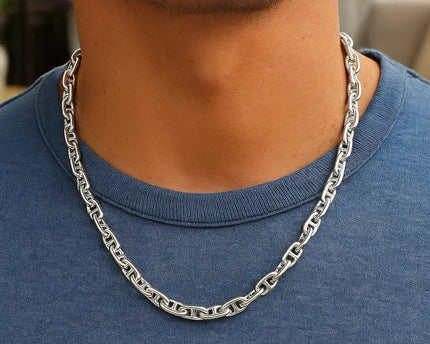 Sterling Silver Anchor Chain Necklace (6.40 mm)