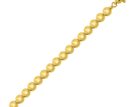 Sterling Silver Yellow Gold Plated Bold Bead Bracelet