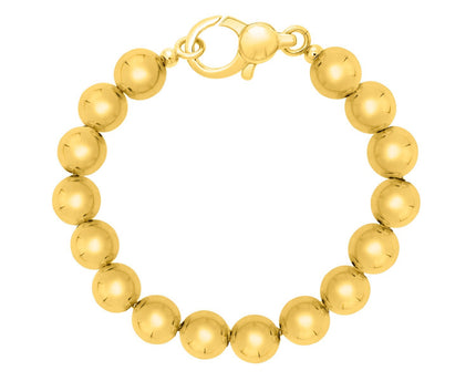 Sterling Silver Yellow Gold Plated Bold Bead Bracelet