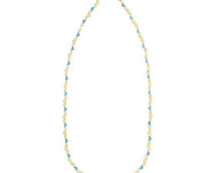 Sterling Silver Gold Plated Blue Enamel Hearts Necklace