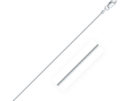 Rhodium Plated Sterling Silver Snake Style Chain (1.20 mm)
