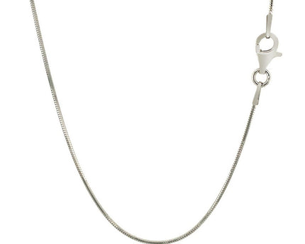 Rhodium Plated Sterling Silver Snake Style Chain (1.20 mm)