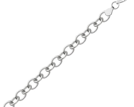 Sterling Silver Rhodium Plated Fancy Charm Bracelet (6.70 mm)