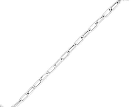 Sterling Silver Rhodium Plated Paperclip Toggle Bracelet (10.20 mm)