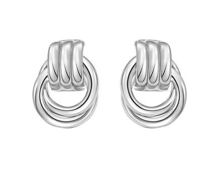 Sterling Silver Triple Door Knocker Hoop Earrings