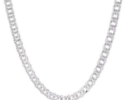 Sterling Silver Rhodium Plated Flat Miami Cuban Chain (7.80 mm)