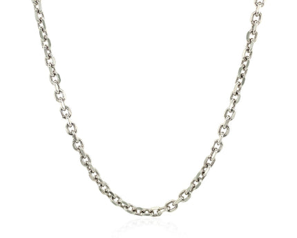 Sterling Silver Rhodium Plated Cable Chain (2.75 mm)