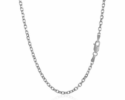 Sterling Silver Rhodium Plated Cable Chain (2.75 mm)