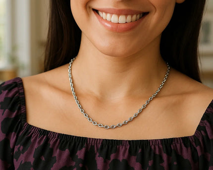 Sterling Silver Rhodium Plated Cable Chain (2.75 mm)