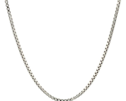 Sterling Silver Rhodium Plated Box Chain (1.80 mm)