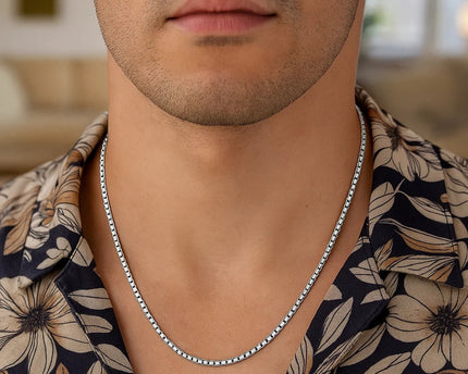 Sterling Silver Rhodium Plated Box Chain (1.80 mm)
