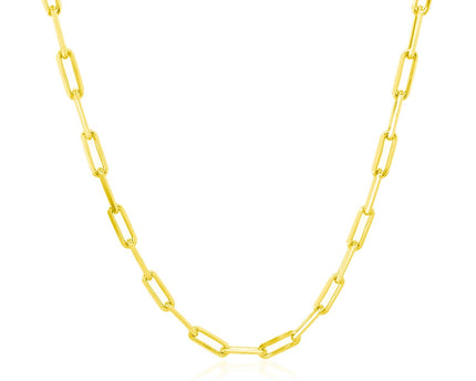Sterling Silver Gold Plated Paperclip Chain (2.50 mm)