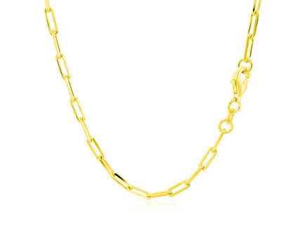 Sterling Silver Gold Plated Paperclip Chain (2.50 mm)
