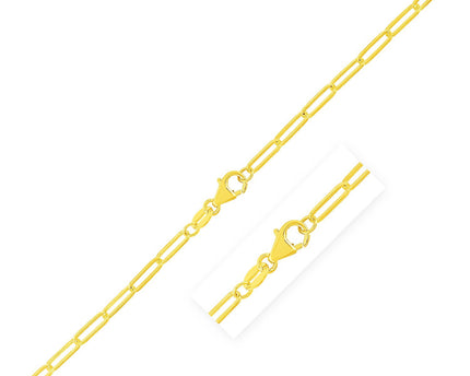 Sterling Silver Gold Plated Paperclip Chain (2.50 mm)