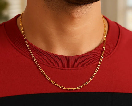 Sterling Silver Gold Plated Paperclip Chain (2.50 mm)
