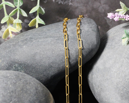 Sterling Silver Gold Plated Paperclip Chain (2.50 mm)