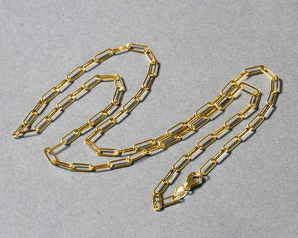 Sterling Silver Gold Plated Paperclip Chain (2.50 mm)