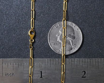 Sterling Silver Gold Plated Paperclip Chain (2.50 mm)