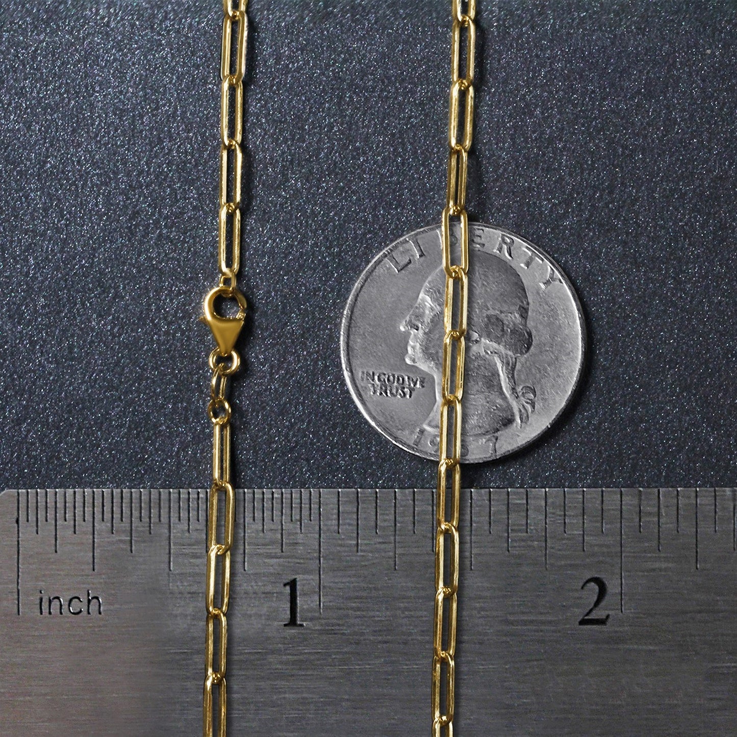 Sterling Silver Gold Plated Paperclip Chain (2.50 mm)