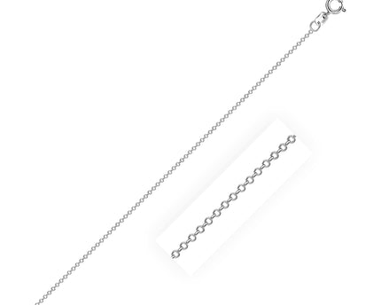 Sterling Silver Rhodium Plated Cable Chain (0.60 mm)