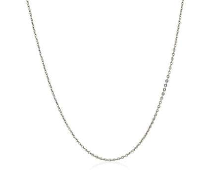 Sterling Silver Rhodium Plated Cable Chain (0.60 mm)