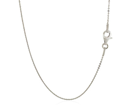 Sterling Silver Rhodium Plated Cable Chain (0.60 mm)