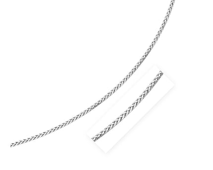 Sterling Silver Rhodium Plated Wheat Chain (3.20 mm)