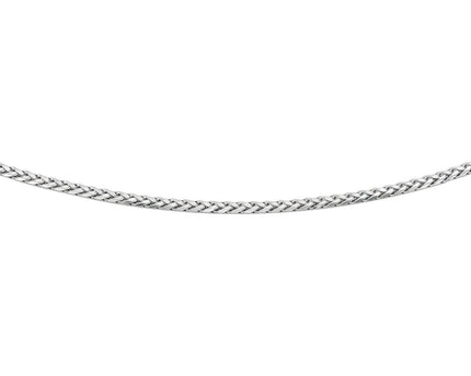 Sterling Silver Rhodium Plated Wheat Chain (3.20 mm)