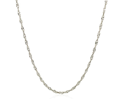 Sterling Silver 1.6mm Singapore Style Chain (1.50 mm)