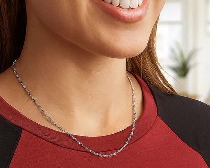 Sterling Silver 1.6mm Singapore Style Chain (1.50 mm)