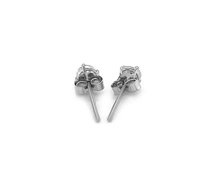 Sterling Silver Faceted White Cubic Zirconia Stud Earrings(3mm)