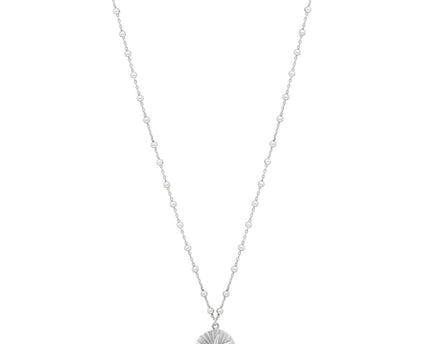 Sterling Silver Rhodium Plated Starfish Medallion Necklace